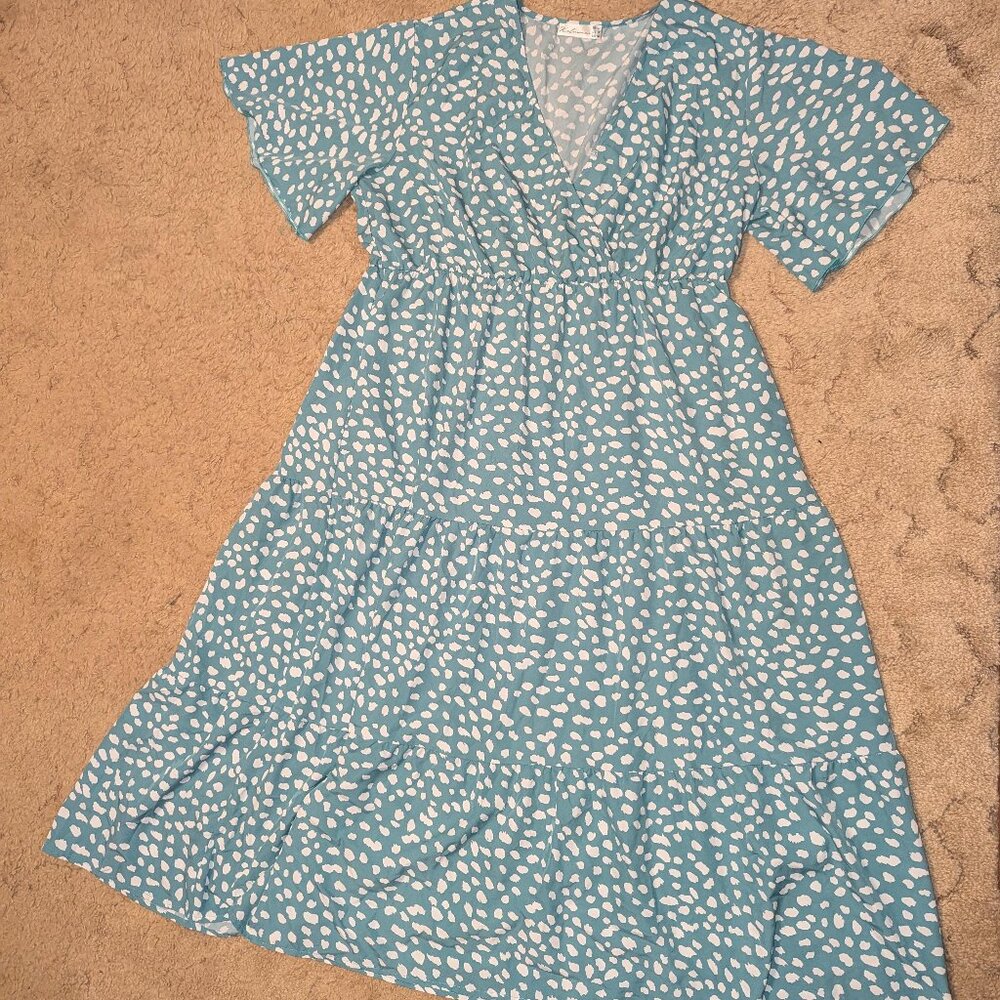 Very Lightweight Blue/Green Polkadot Dress